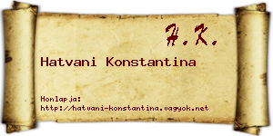 Hatvani Konstantina névjegykártya
